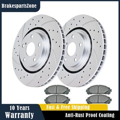 Fit for Toyota Sienna 2011-2020 328mm Front Drilled Brake Rotors Brake Pads Kit