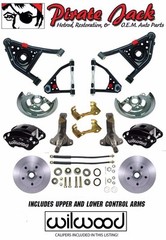 1968-1974 Chevy Nova Disc Brake Kit Tubular Control Arms Wilwood Black Calipers