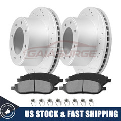 4WD Rear Drilled Rotors Brake Pads Kit for 2005 2006 2007 Ford F-250 F-350 SD