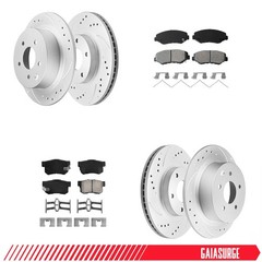 11.10″ 282mm Front Rear Disc Rotors Brake Pads for 2003-2011 2.4L Honda Element