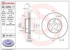 Brembo Front Brake Disc Rotors For Toyota Pair Of 2 Original 5 Holes