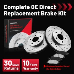 Front & Rear Drilled Slotted Rotors + Pads for 2013-2019 2020-2023 Nissan Altima