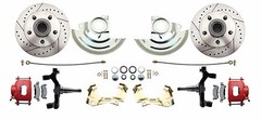 1964-1972 GM, A, F, X 2″ Drop Disc Brake Kit Red Powder Coated Calipers