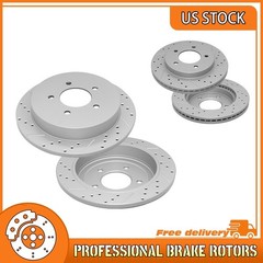 4WD 12.13″Front & 13.15″Rear Drilled Brake Rotors For 1999-2003 Ford F-150 Lobo