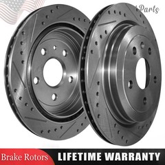 2pcs Rear Drilled Brake Rotors for Chevrolet Camaro 2010-2015 Cadillac CTS 08-19