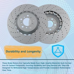 Pair Left & Right Front Vented & Drilled Disc Brake Rotors for BMW M5 M6 4.4L
