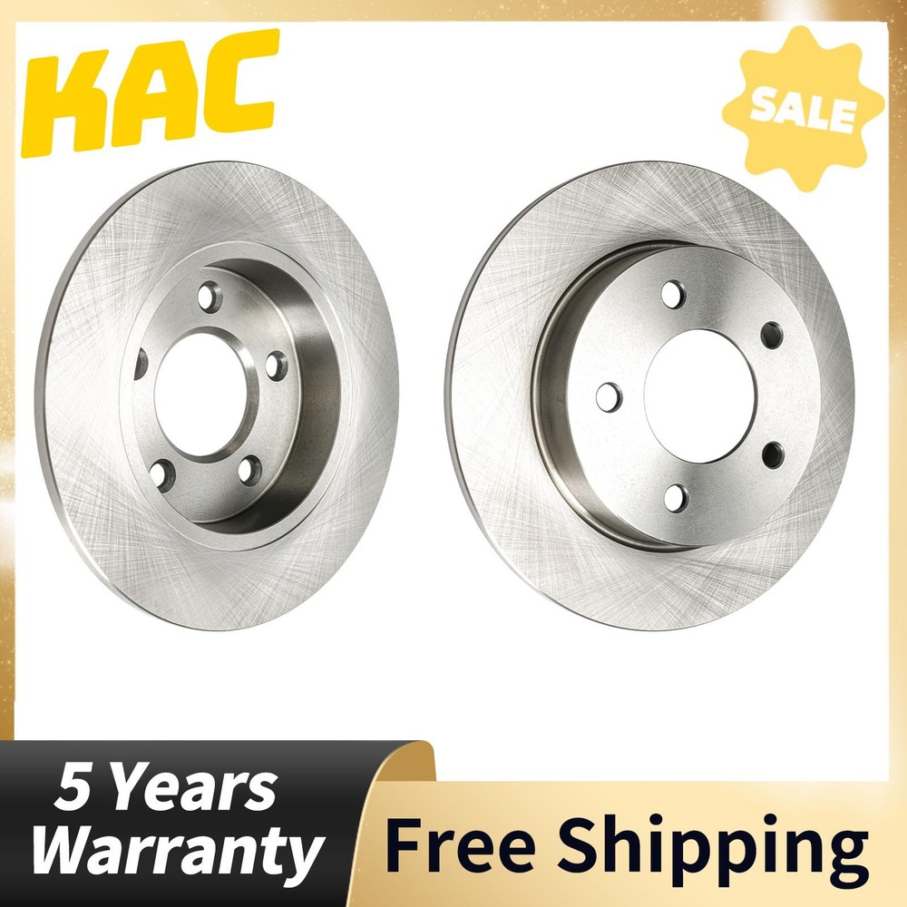 2x Rear Brake Rotors Solid Rust Preventative For Mazda 3 L4 2L 2004-2008 2010