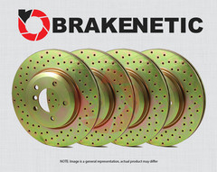 FRONT+REAR BRAKENETIC Sport Cross Drilled Brake Disc Rotors Ascent 30.47044.21