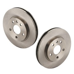 For Saab 9-5 2011 Brake Discs Front | Pair | Cast Iron | Natural | Plain Surface