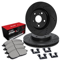 R1 Concepts Whuh1 02007 R1 Brake Rotors D S Black W Optimum Oe Pads Hdw