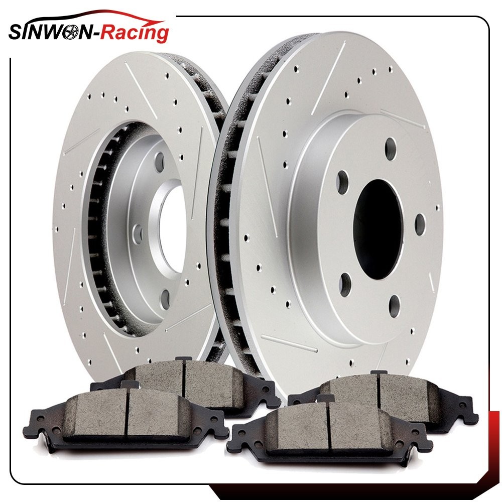 For 1997-03 Chevy Malibu 99-05 Pontiac Grand Am Front Brake Rotors Ceramic Pads