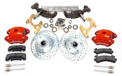 1965 1970 Chevy Impala 2″ Drop Spindle Disc Brake Conversion Kit Red Wilwood