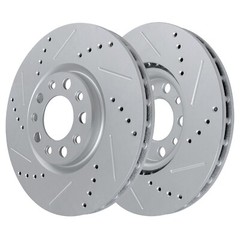 Front Rear Drilled Slotted Disc Brake Rotors Kit for Chevy Camaro Cadillac CTS