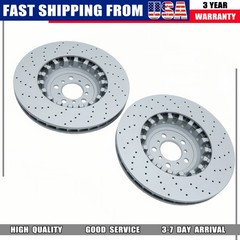 NEW 2x Front Vented & Drilled Disc Brake Rotors For BMW F10 F12 F13 M5 M6