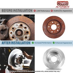 Rear Brake Rotors Ceramic Brake Pads Fits 2014-2019 Chevrolet Silverado 1500