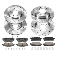 Front Rear Drilled Rotors Brakes Pads for Hyundai Elantra Veloster GT Kia Forte5