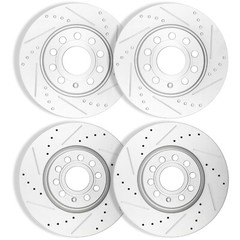 312mm Front & 272mm Rear DRILLED Brake Rotors for VW Jetta Passat Beetle GTI A3O