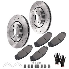 Front Brake Rotors + Brake Pads For Toyota Highlander 2008-2019 Sienna 2011-2020