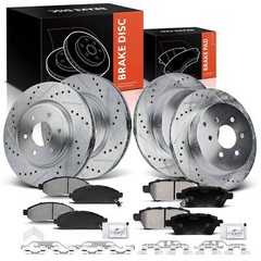 Drilled Brake Rotor & Ceramic Brake Pad for Nissan Pathfinder 05-12 Front & Rear