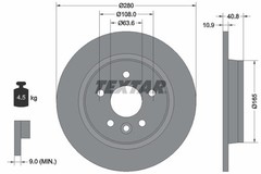 Textar 92255603 Brake Disc for Ford, Ford Australia, Volvo, Volvo (Changanese)
