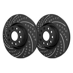 For Chevy Caprice 93-94 Double Drilled & Slotted 1-Piece Front Brake Rotors