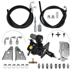 For 70-81 Chevy Camaro BLACK Hydro Boost Power Brake Booster Milled Master Hoses