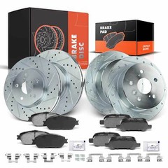 Front & Rear Drilled Brake Rotors & Ceramic Pads for Toyota Camry Avalon Solara