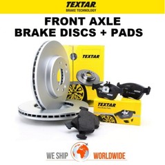 TEXTAR Front Axle BRAKE DISCS + BRAKE PADS SET for BMW 5 (F10) 518d 2013-2016