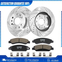 Front Drilled Rotors Brake Pads Fits for Chevy Tahoe Silverado GMC Sierra 1500