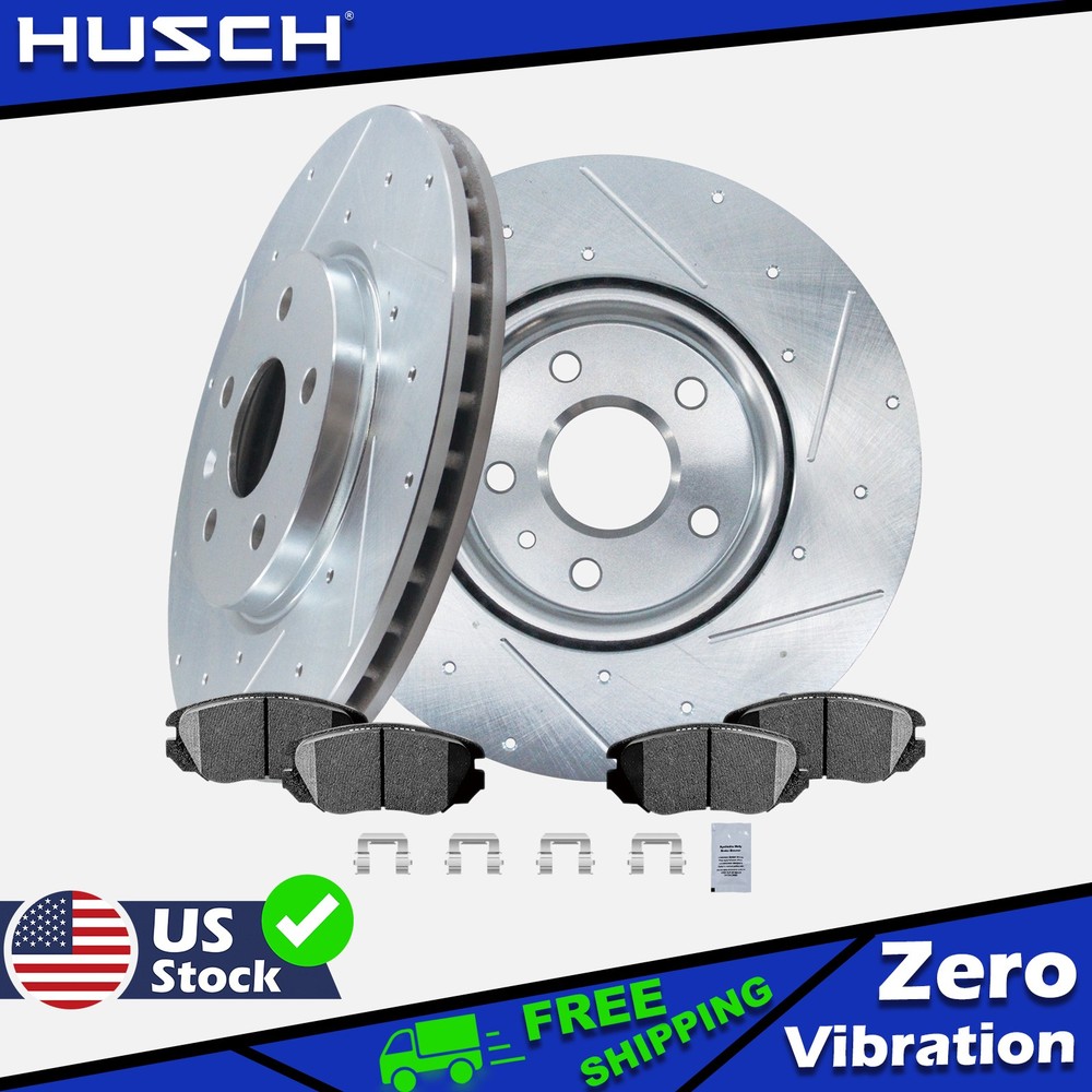 Front Drilled Brakes and Rotors Ceramic Pads Kit for Buick Allure Regal LaCrosse