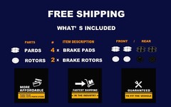Rear Drilled Slotted Rotors and Brake Pads Brakes Kit for 10-11 Ford F-150 6 LUG