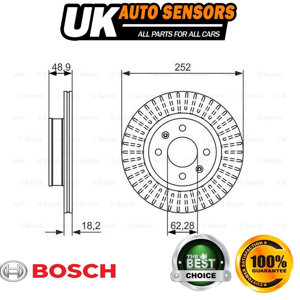 Fits Hyundai i10 Kia Picanto 1.0 1.1 CRDi 1.2 Bosch Front Brake Disc