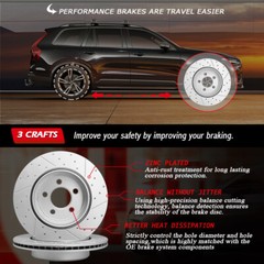 328mm Rear Disc Rotors + Ceramic Brake Pads for Dodge Grand Caravan Journey C/V