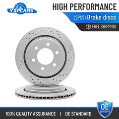 336mm Rear Drilled Disc Rotors for 2015-2017 Ford F-150 Electric Parking Brakes