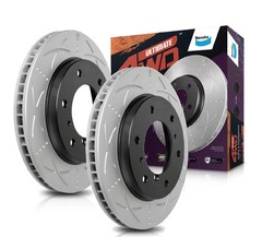 2x Bendix Rear Slotted and Dimpled Brake Rotors for Toyota Landcruiser J105 J75
