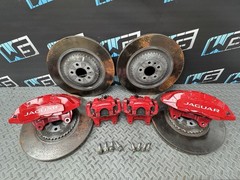 2019-2024 JAGUAR F PACE SVR 5.0L BRAKE CALIPERS & ROTORS FRONT REAR RED SET 67K