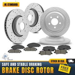 Front Rear Brake Rotors And Ceramic Pads for 2015-2019 2020-2023 Ford Mustang