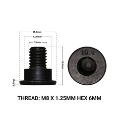 2X FRONT/REAR BRAKE DISC RETAINING SCREWS FITS: BMW X3 G45 2024- DRS1662BT