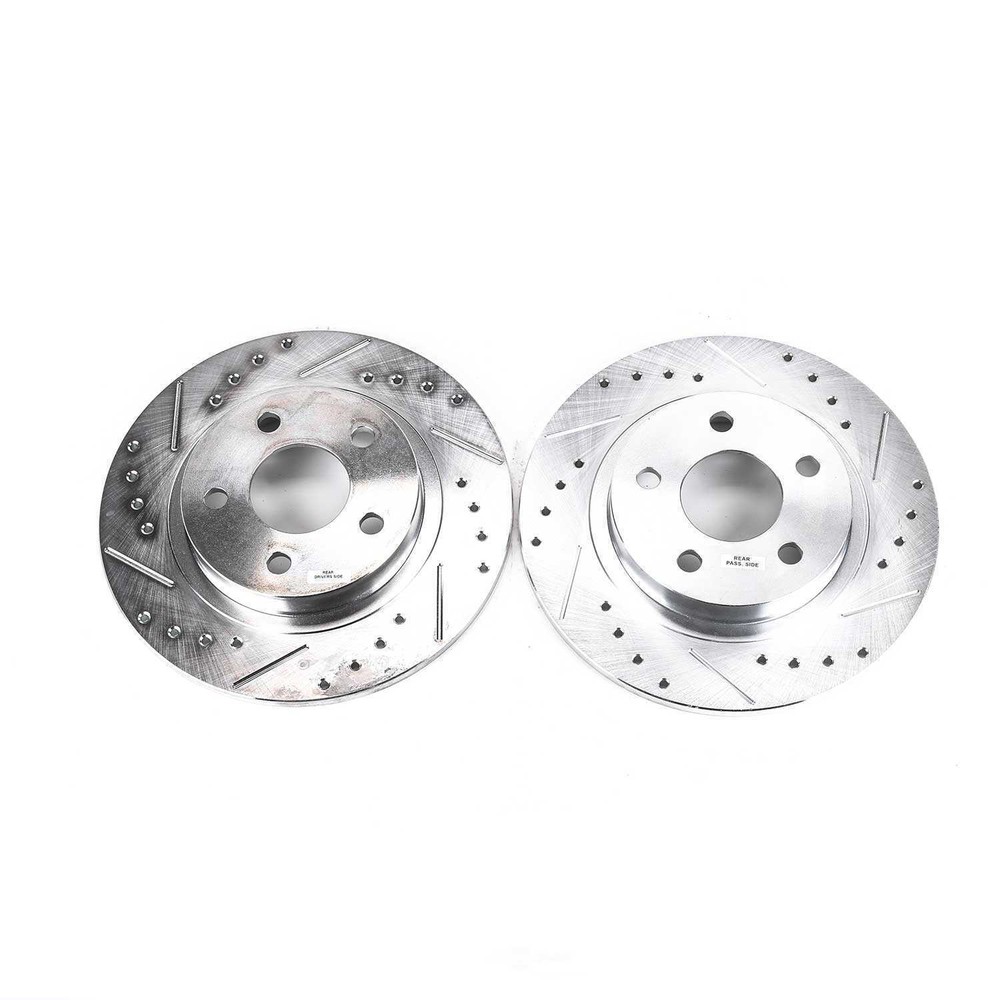 Disc Brake Rotor Set-Rear Drilled, Slotted and Zinc Plated Brake Rotor Pair