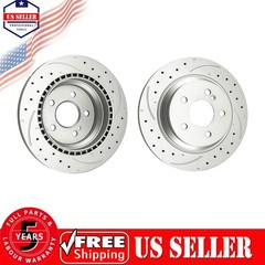 Fits Mercedes-Benz GLK350 E350 Rear Drilled & Slotted Zinc Plated Brake Rotors