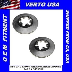 Verto USA Set Of 2 Front Premium Brake Rotors 55090X2