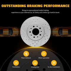 Front Rear Disc Rotors & Brake Pads Kit for Toyota Tundra Sequoia Lexus LX600