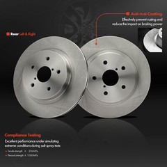2x Rear Driver & Passenger Side Disc Brake Rotors for Subaru Legacy Outback WRX