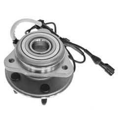 TRQ Front Ceramic Brake Pad Performance Rotor & Wheel Hub Bearing Kit for Ford