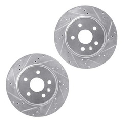 For Saab 9-5 2011 Rotors | Silver | Drilled And Slotted Rotor Style