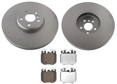 Front GEO Coated Rotors & EPS Brake Pads For BMW 540 2017-2023 W/ Blue Calipers