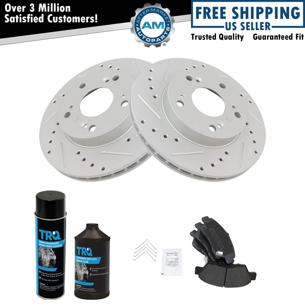 Front Performance Drilled & Slotted Brake Rotor & Posi Metallic Pad Set