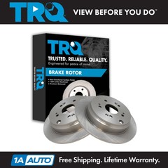 TRQ Rear Brake Rotors Set Solid For 2007-2018 Acura RDX 2005-2016 Honda CR-V