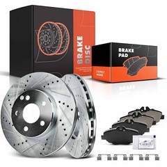 Front Drilled Brake Rotor & Brake Pads for Mercedes-Benz E350 07-09 W211 E320