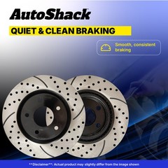 Front Drilled Brake Rotors Black Pair 2 for Chevy Equinox Malibu GMC Terrain V6